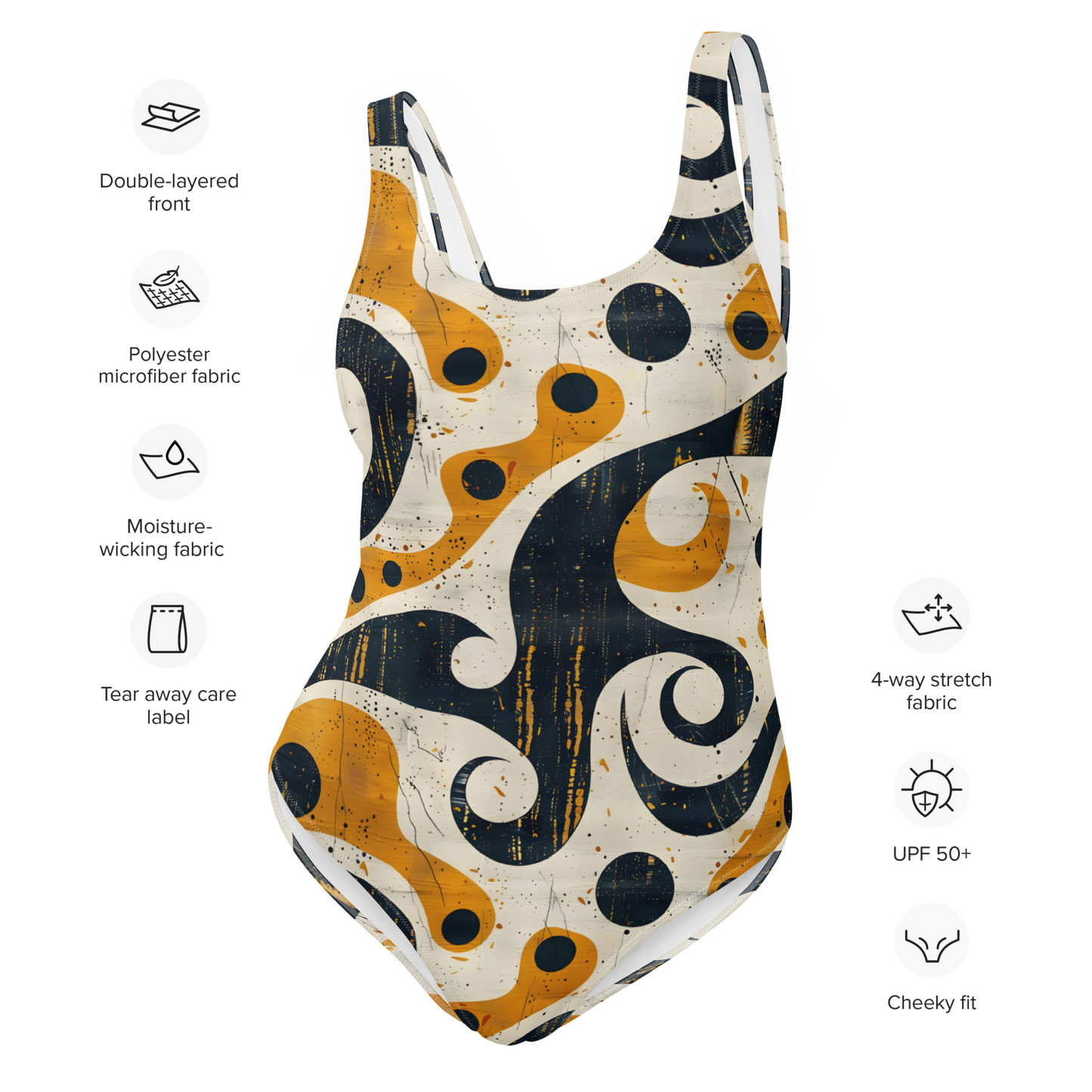 TrekOn Women's "Groovy Wave" One-Piece Swimsuit