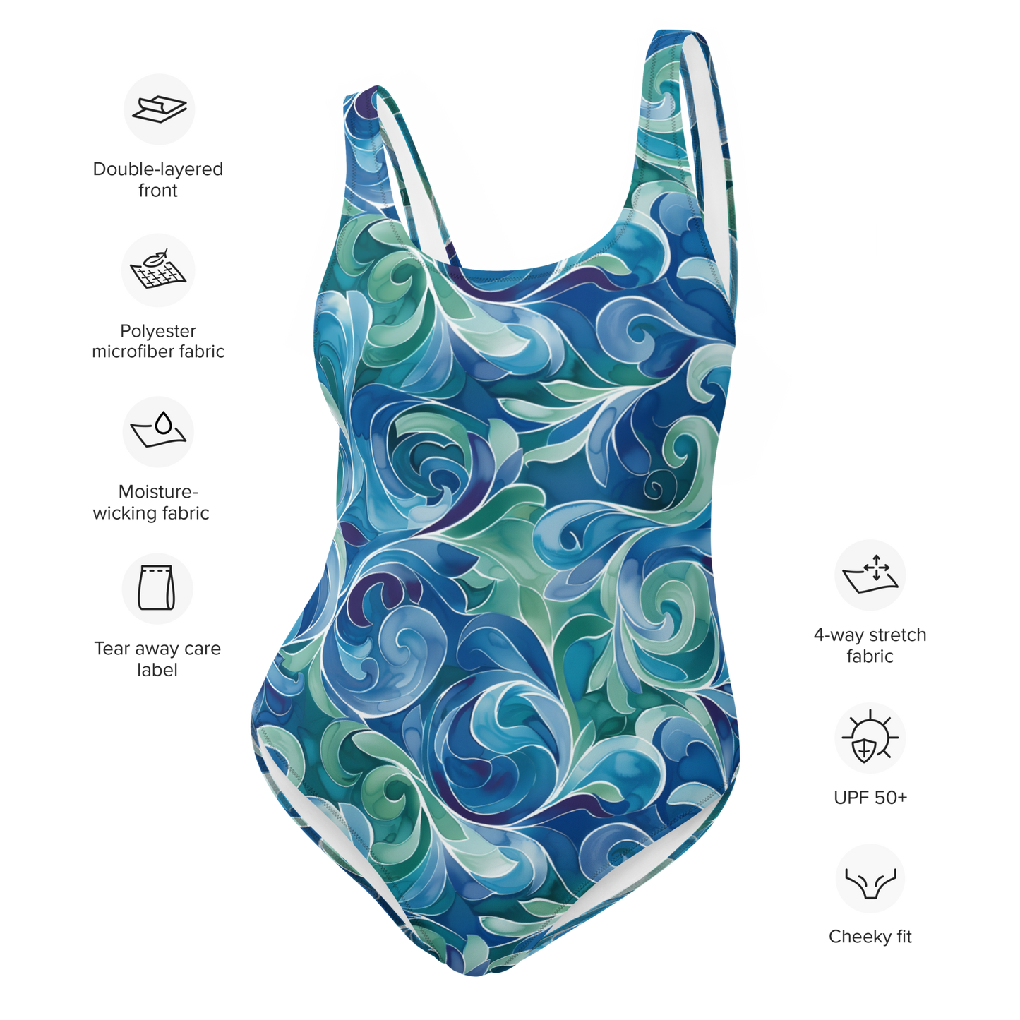 TrekOn Women's "Wave Crest" One-Piece Swimsuit