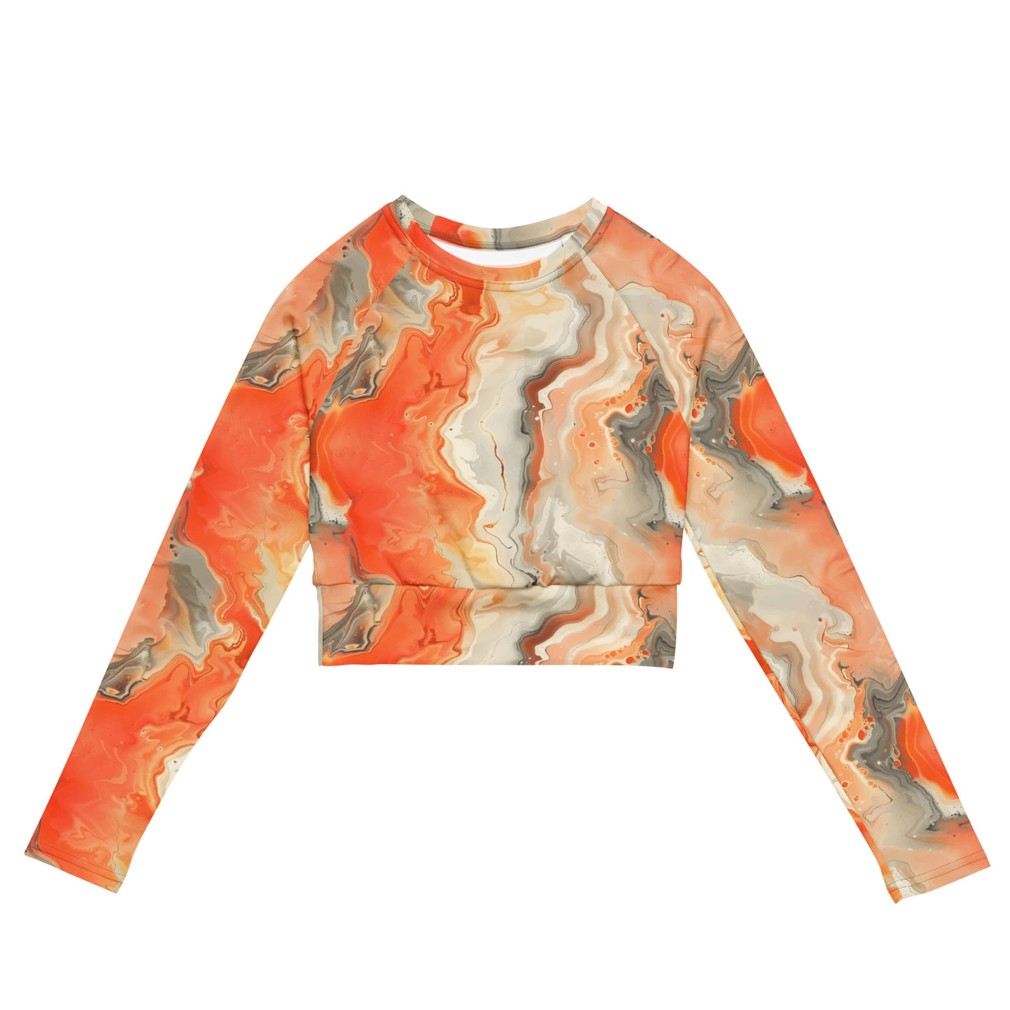 TrekOn Women's "Marble" Recycled Long-Sleeve Crop Top