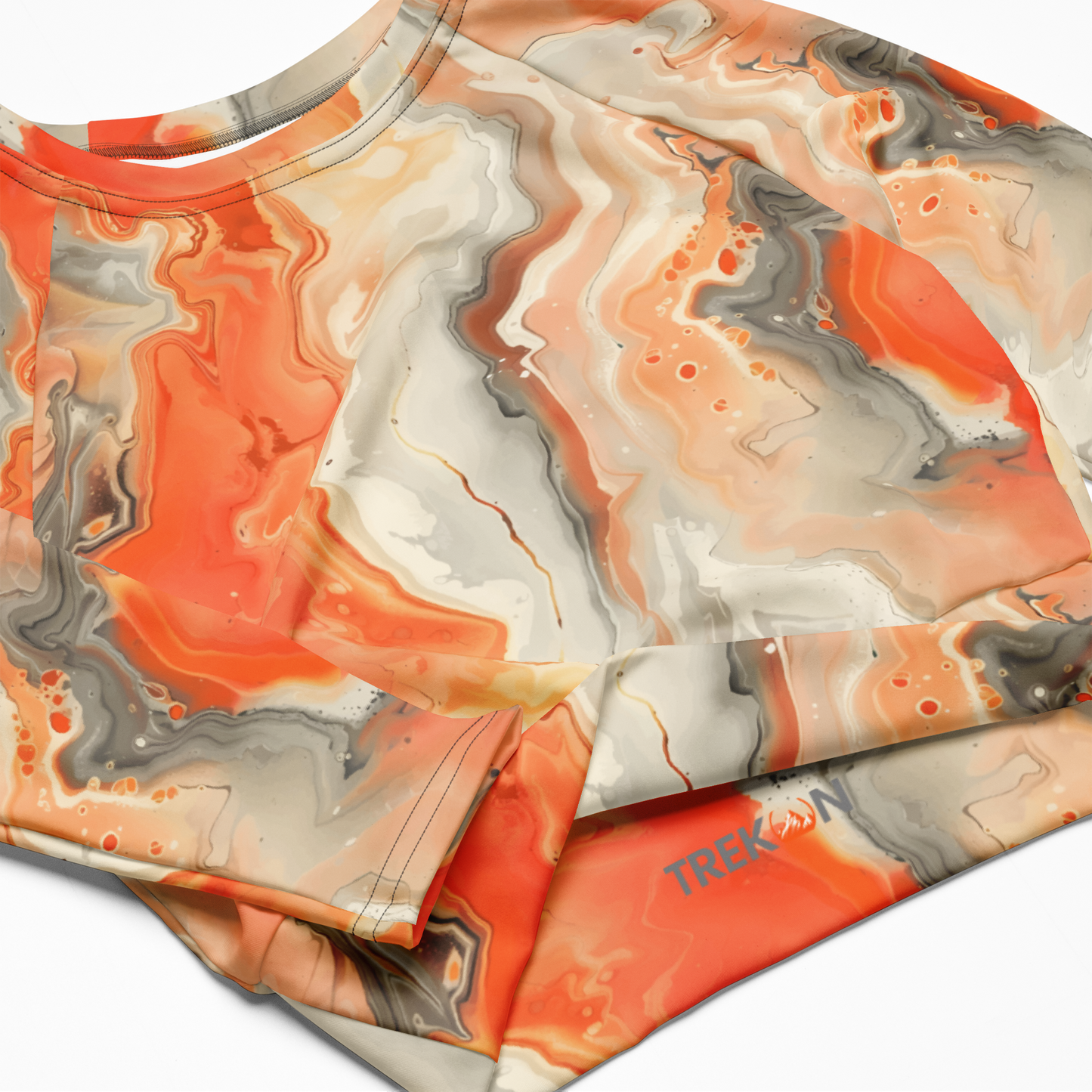 TrekOn Women's "Marble" Recycled Long-Sleeve Crop Top