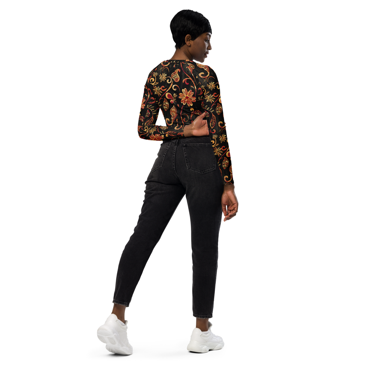 TrekOn Women's "Wildflower" Recycled Long-Sleeve Crop Top