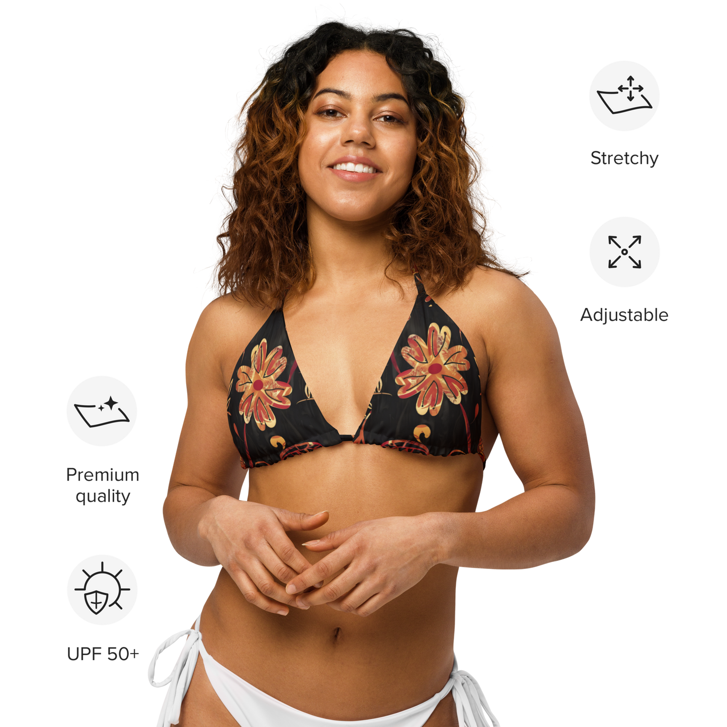 TrekOn Women's "Wildflower" Recycled String Bikini Top